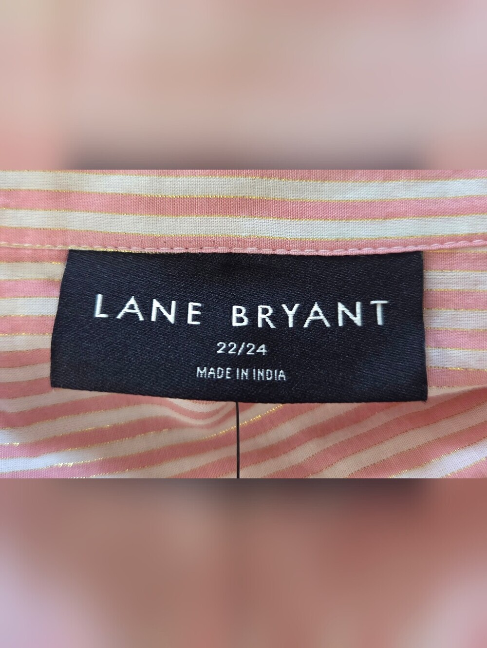 NWT LANE BRYANT LUREX SHIMMER COLLARD POPOVER BLOUSE. - Picture 5 of 7